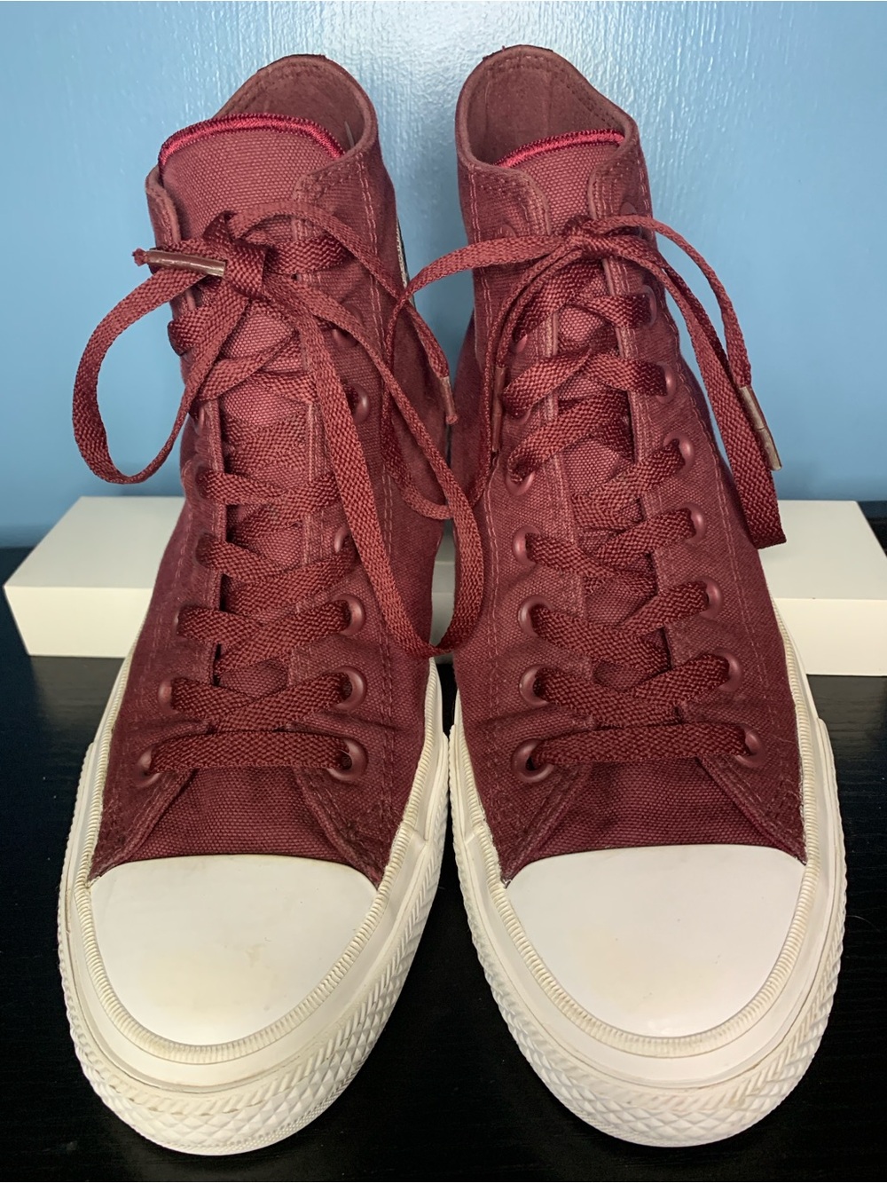 Converse Burgundy High-Top Canvas Sneakers